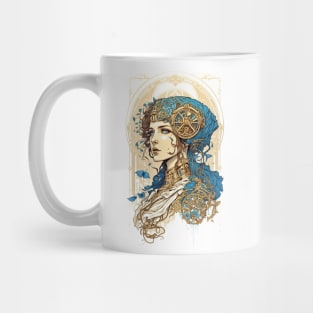 Steampunk Golden Woman 3 - A fusion of old and new technology Mug